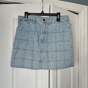 Forever 21 Blue Patchwork Denim Skirt — 2000s Aesthetic Y2K